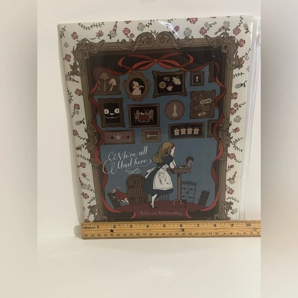 Alice on Wednesday (Alice in Wonderland) Six Pocket Folder -one w Zip Closure